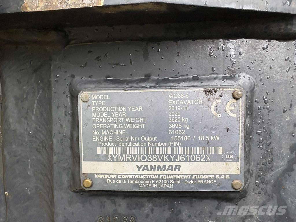 Yanmar Vio 38 Minigravere <7t
