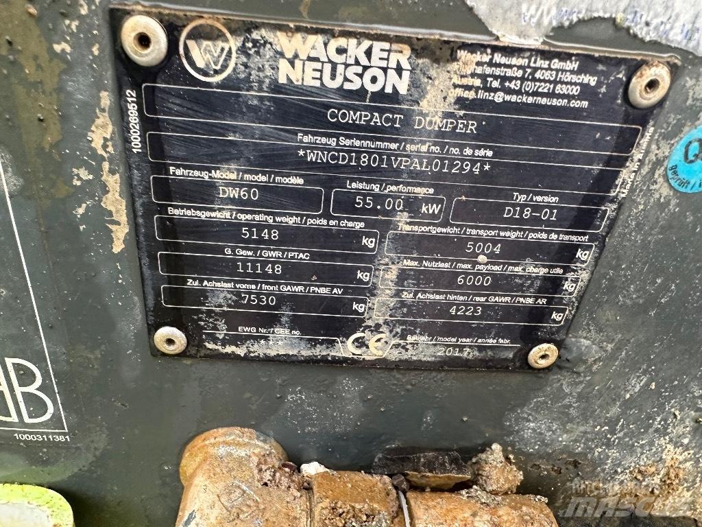 Wacker Neuson Dw60 Mini dumpere
