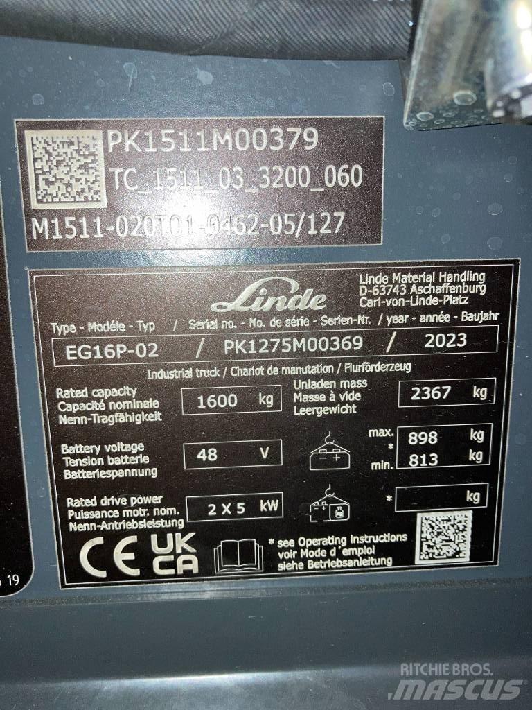 Linde EG16P/1275-02 Elektriske trucker