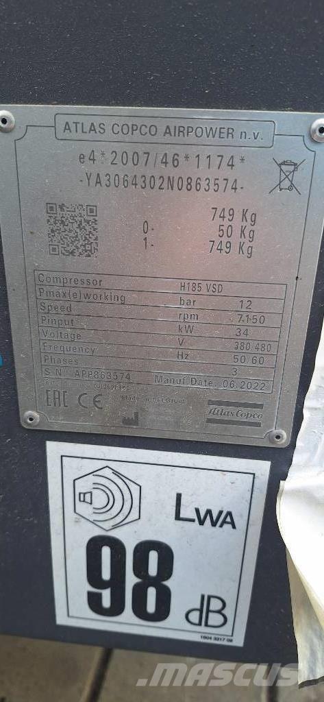 Atlas Copco H185 VSD Kompressorer