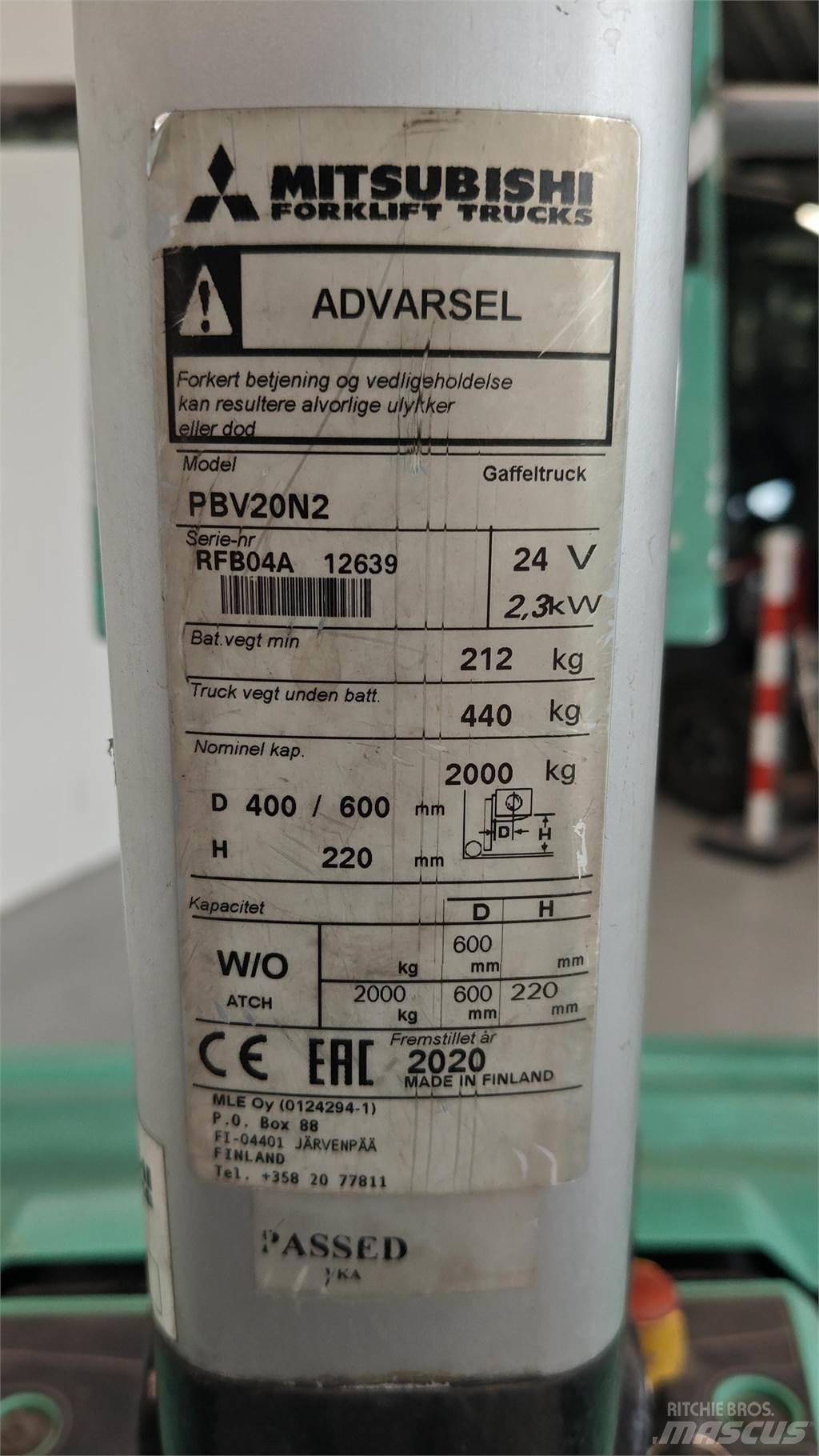 Mitsubishi PBV20N2 Gaffeltrucker - Annet