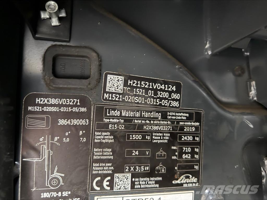 Linde E15 -02 Elektriske trucker