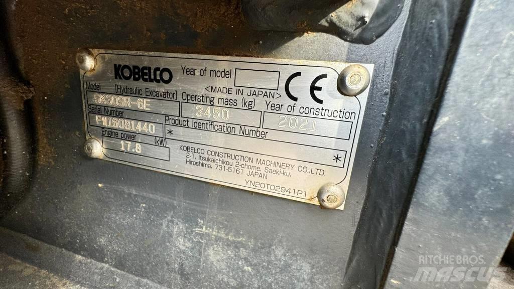 Kobelco SK 30 SR-6E Minigravere <7t
