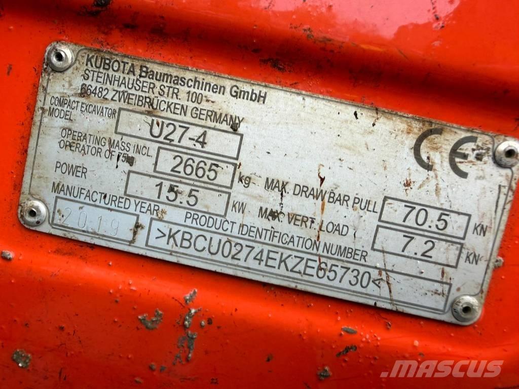 Kubota U 27-4 Minigravere <7t