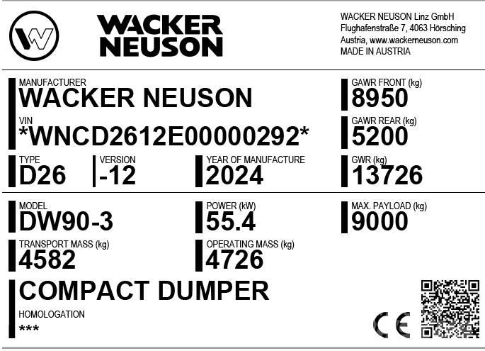 Wacker Neuson DW90-3 Mini dumpere