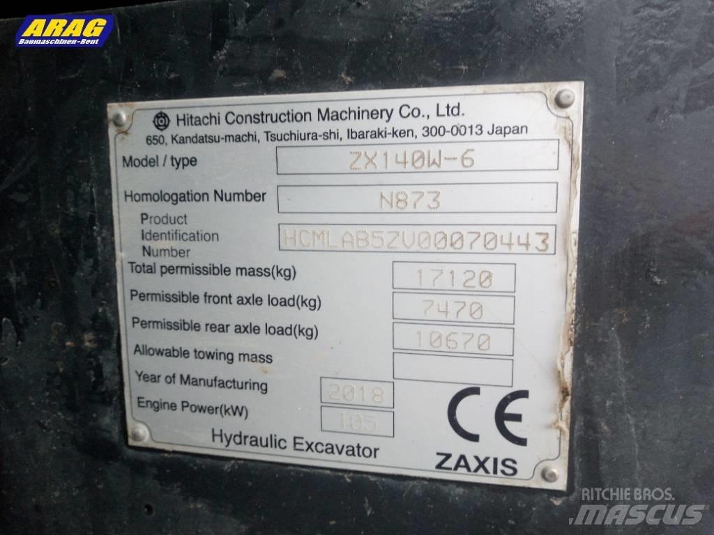 Hitachi ZX 140 W-6 Hjulgravere