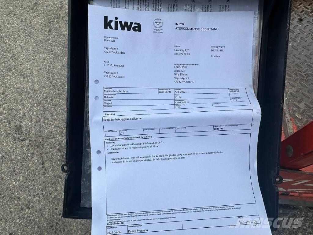 SkyJack SJ 16 Personløftere