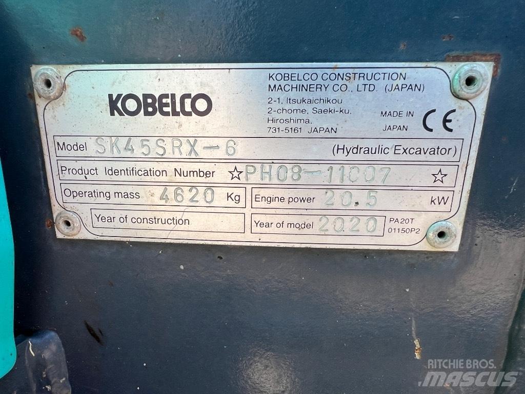 Kobelco SK 45 SRX-6 Minigravere <7t
