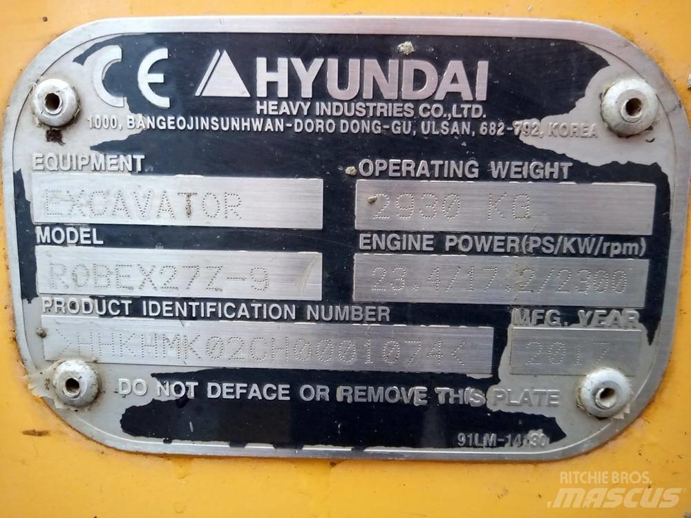 Hyundai Robex 27Z-9 Minigravere <7t