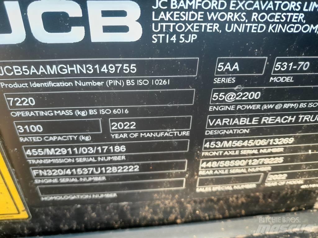 JCB 531-70 Teleskoplastere for Landbruk