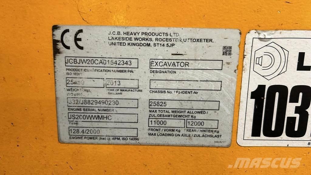 JCB JS200W Gravemaskiner for avfallshåndtering