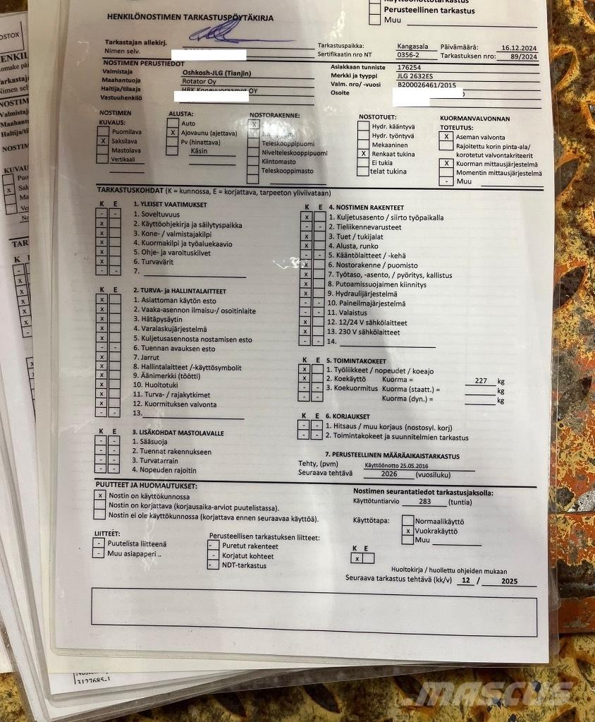 JLG 2630 ES Sakselifter