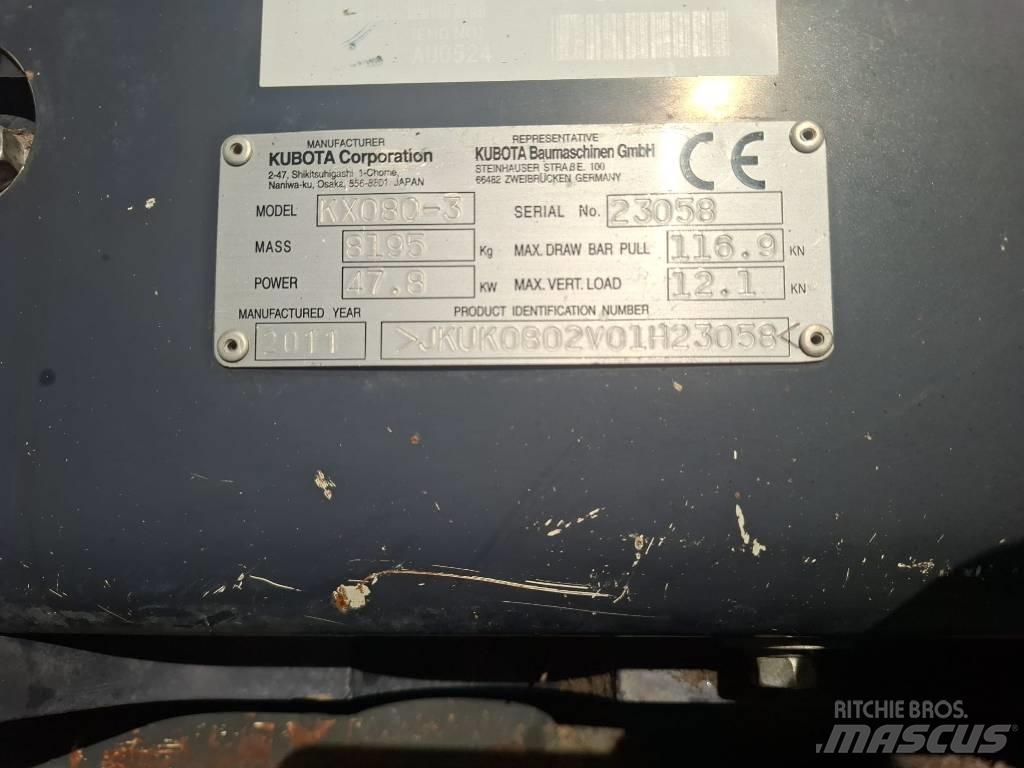 Kubota KX 080-3 Midigravere 7 - 12t