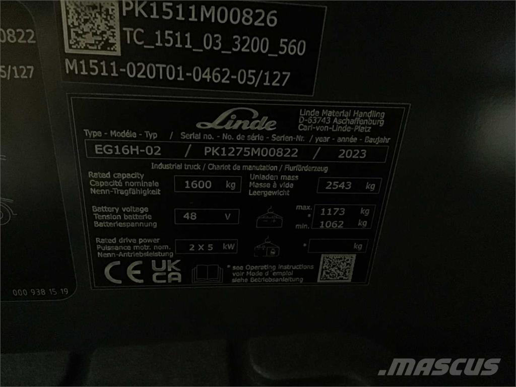 Linde EG16H Elektriske trucker