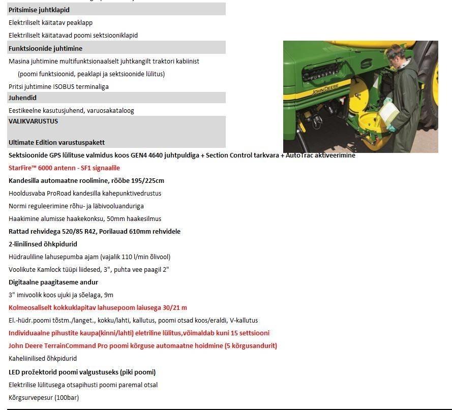 John Deere R 962i Slepesprøyter