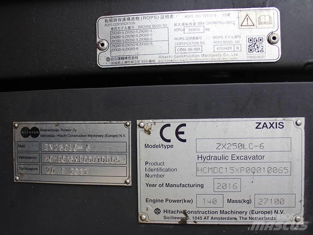 Hitachi ZX 250 LC-6 Beltegraver