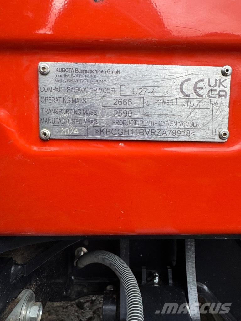 Kubota U 27-4 Minigravere <7t