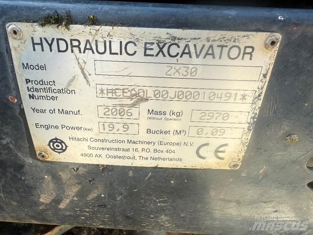 Hitachi ZX30 Minigravere <7t