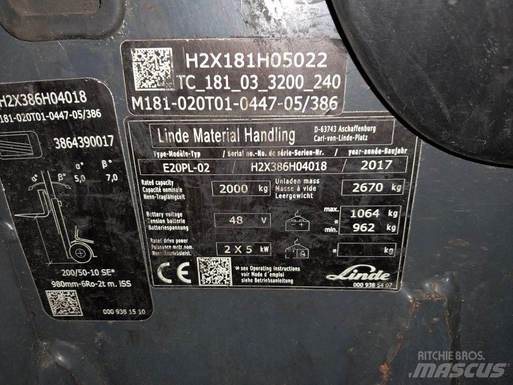 Linde E20PL-02 Elektriske trucker