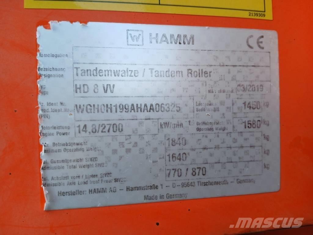 Hamm HD8 VV, Vält Tandem Valser