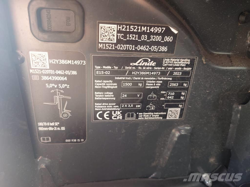 Linde E15/386-02 Elektriske trucker