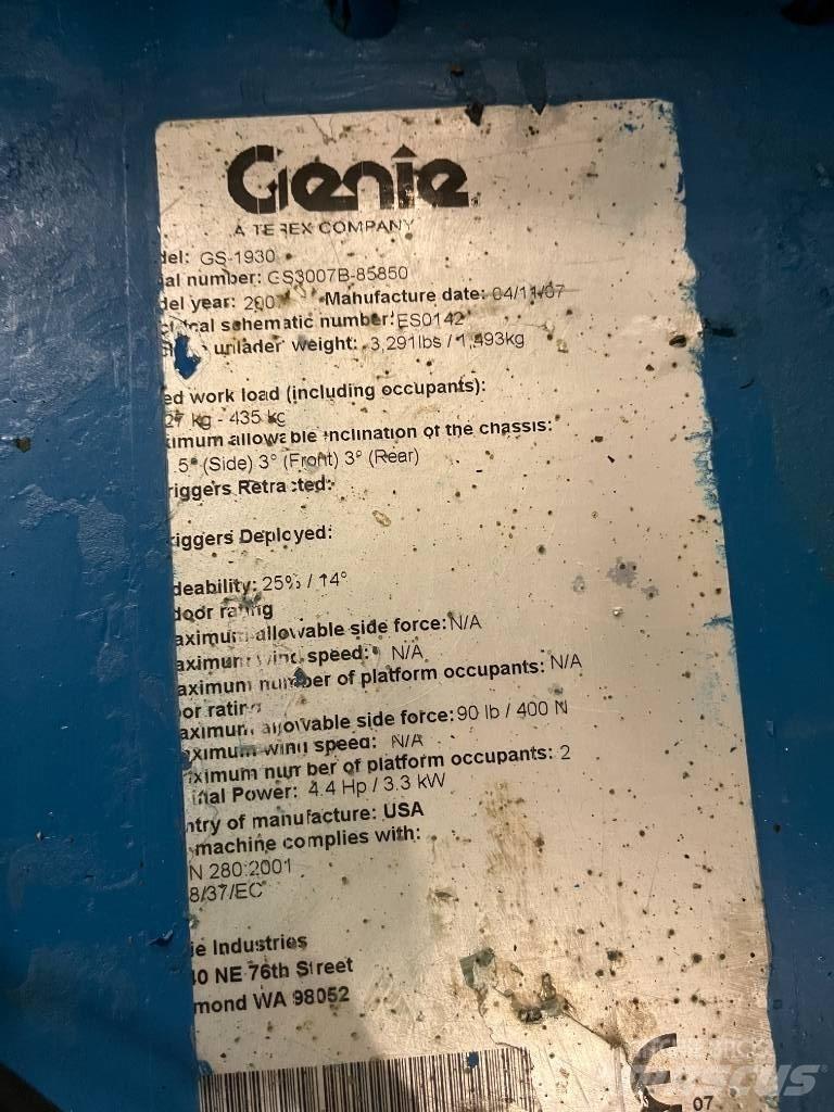 Genie GS 1930 Sakselifter