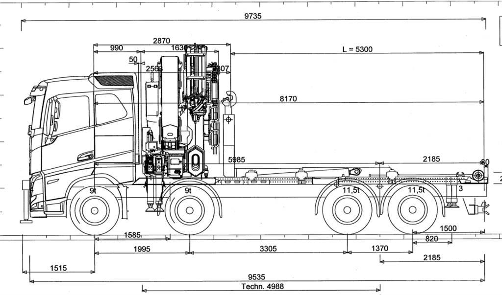 Volvo FH 540 8X4 Kranbil