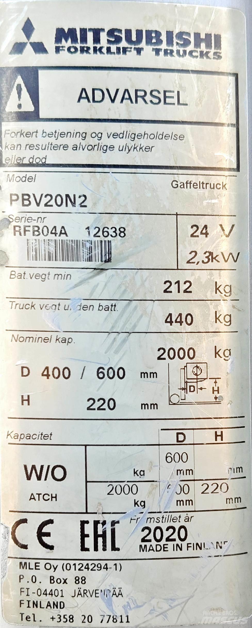 Mitsubishi PBV20N2 Gaffeltrucker - Annet