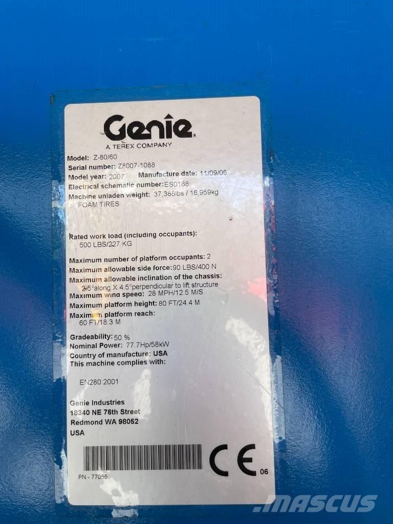 Genie Z 80/60 Leddede bomlifter
