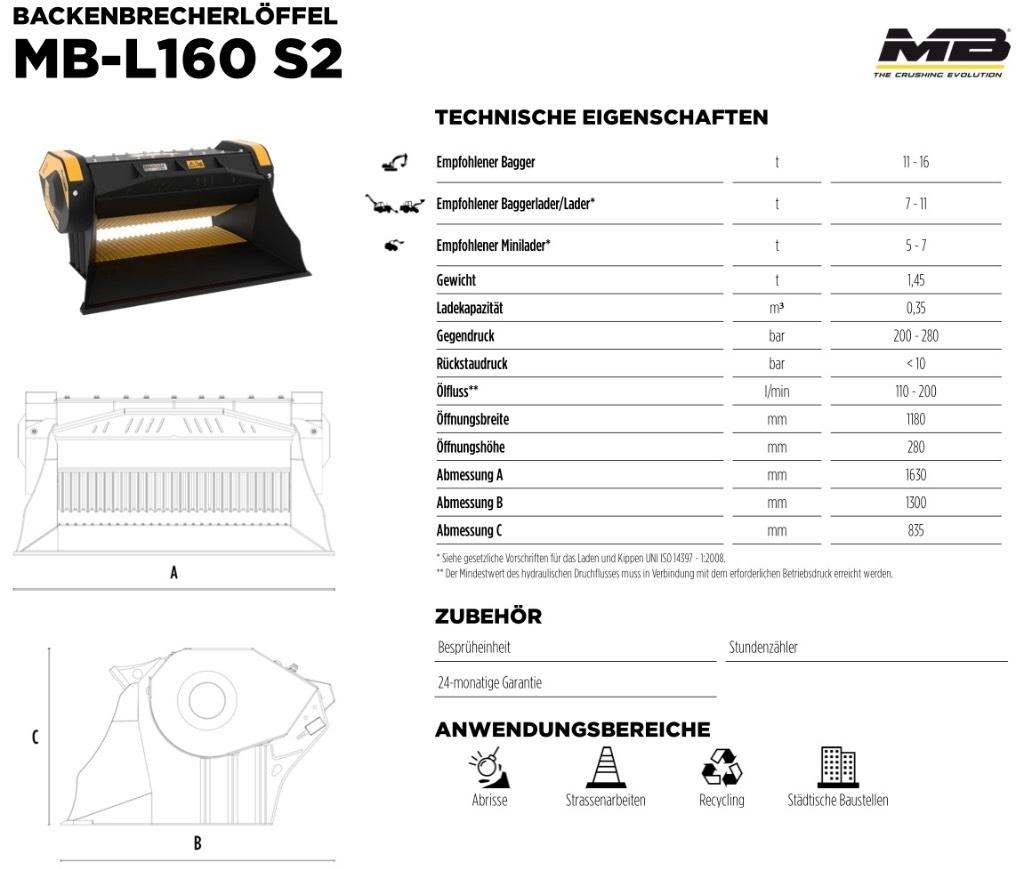 MB Crusher L 160 S2 Hydrauliske hammere