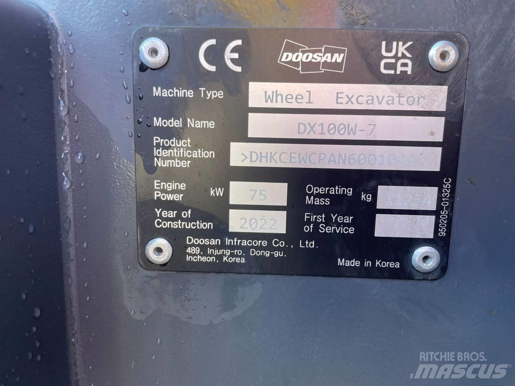 Doosan DX100W-7 Hjulgravere