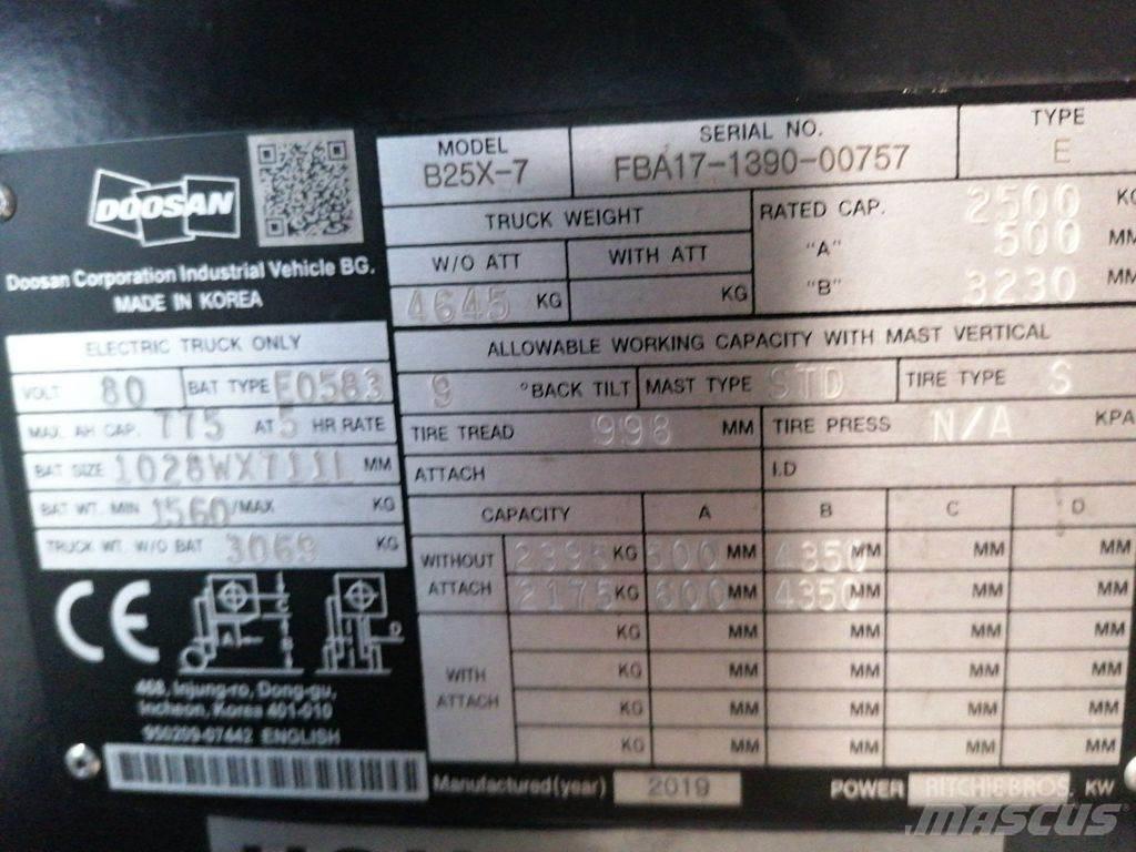 Doosan B25X-7 Elektriske trucker