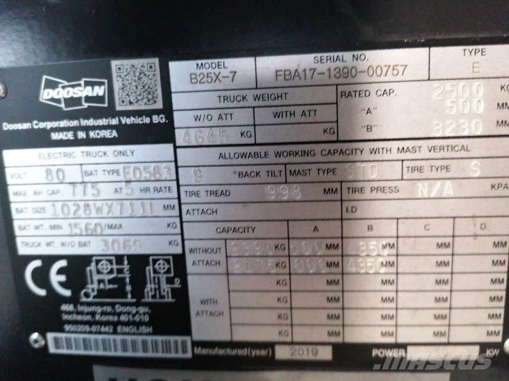 Doosan B25X-7 Elektriske trucker