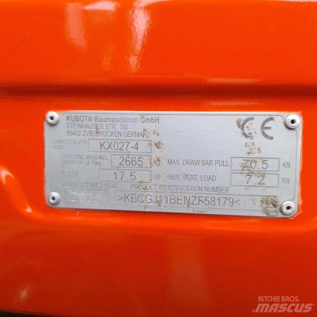 Kubota KX 027 Minigravere <7t