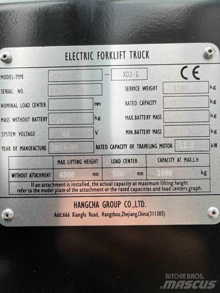 Hangcha CPD18-XD2-I Elektriske trucker