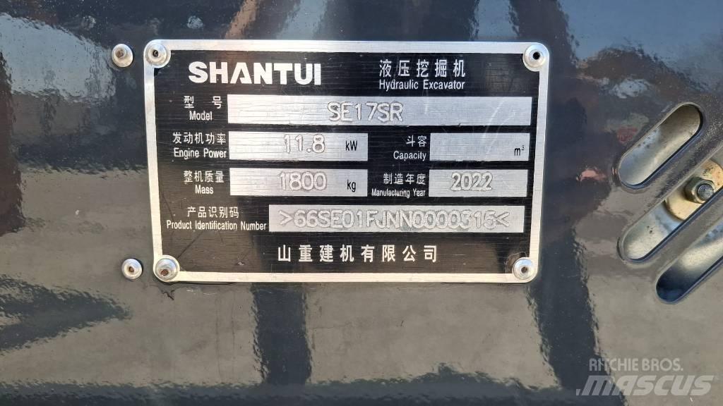 Shantui SE 17 SR Minigravere <7t