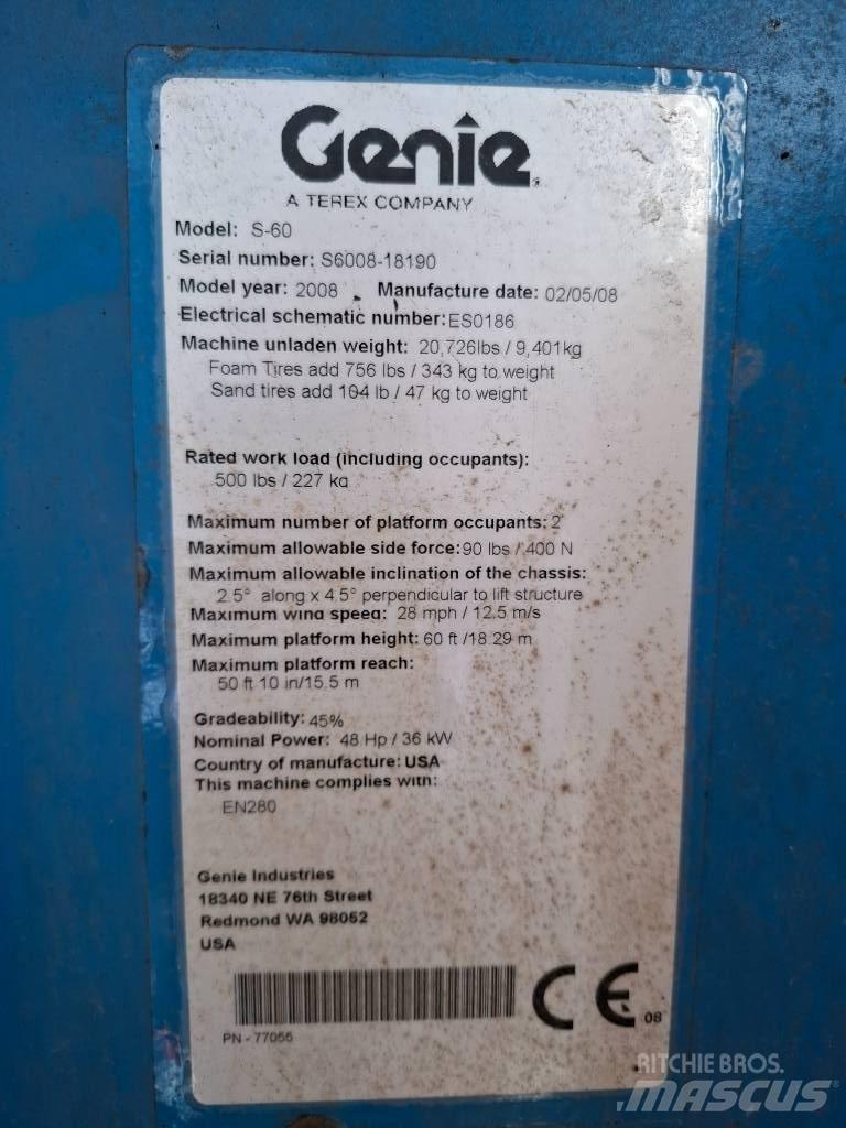 Genie S 60 Teleskop bomlifter