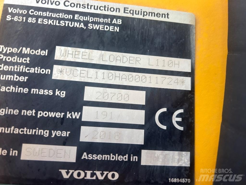 Volvo L110H L/Boom Hjullastere