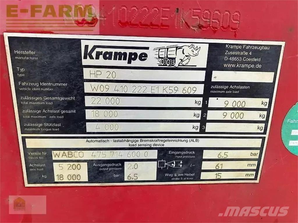 Krampe hp 20 Universalvogner
