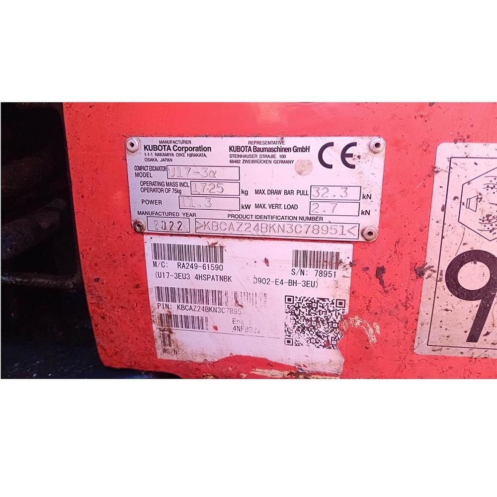Kubota U17-3a Minigravere <7t