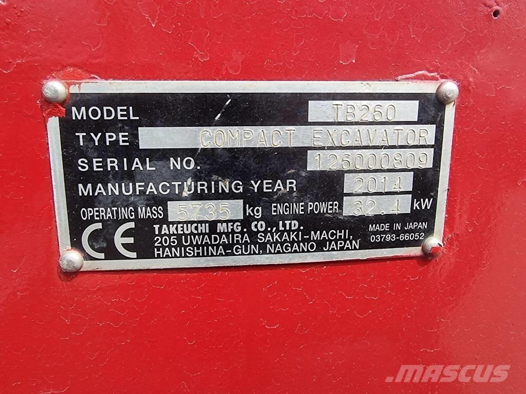 Takeuchi TB 260 Minigravere <7t