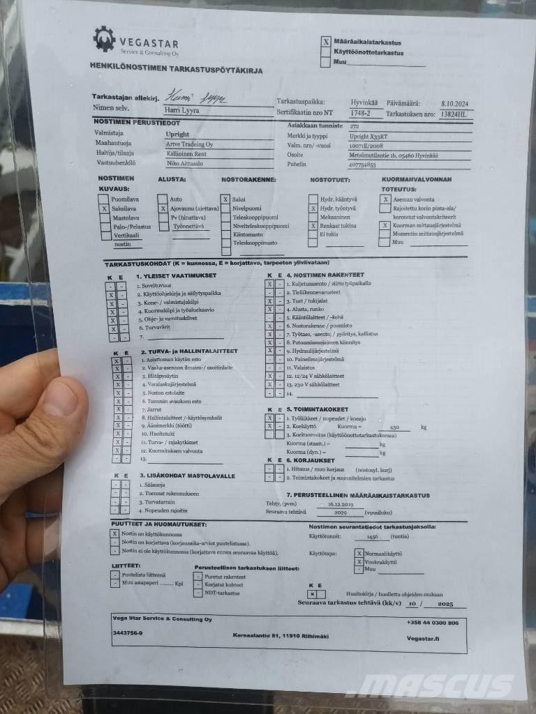 UpRight X33RT Sakselifter