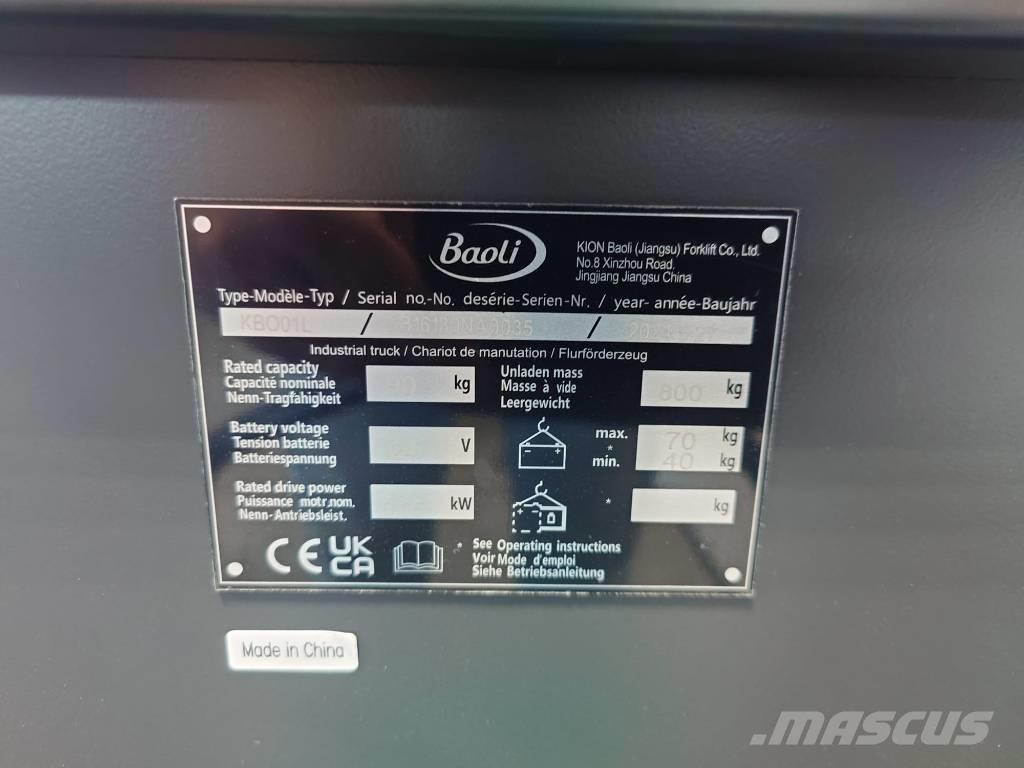 Baoli KBO-01L Li-ION Middelsløftende plukketruck