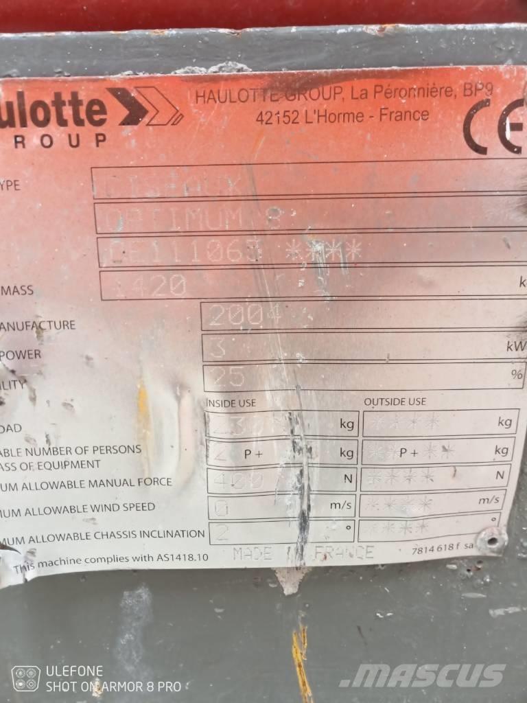 Haulotte Optimum  8 Sakselifter