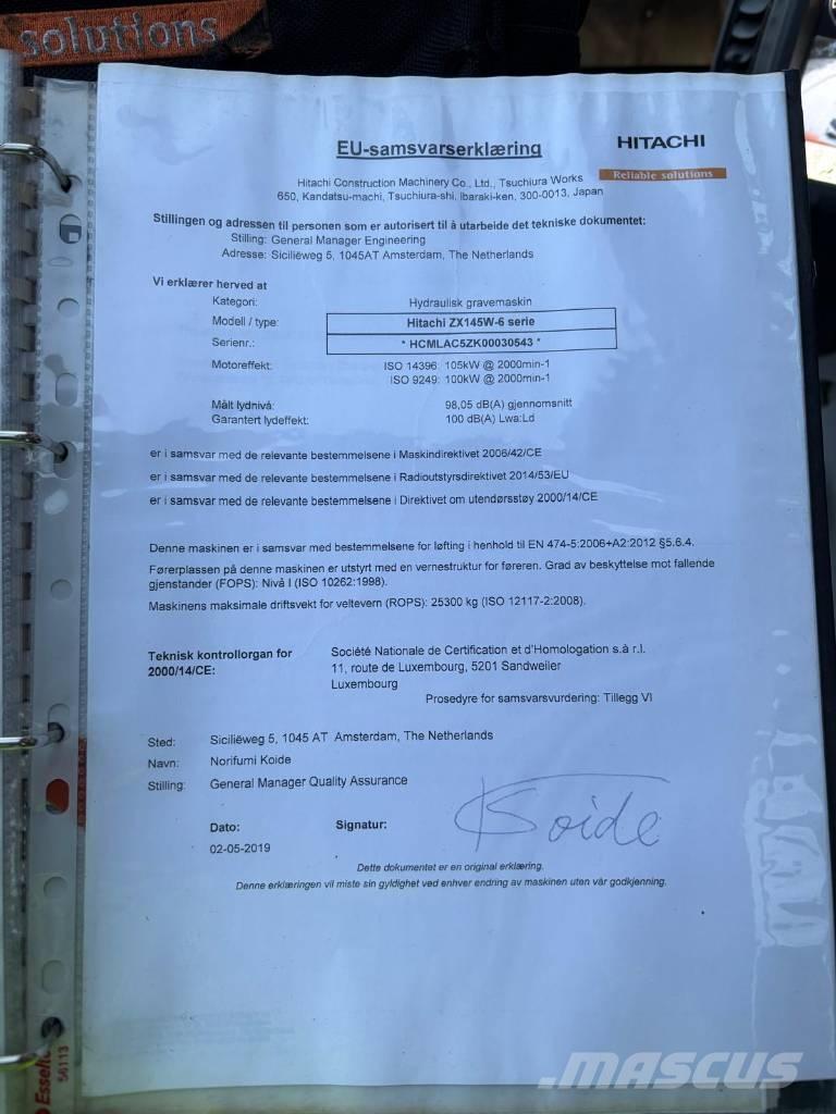 Hitachi ZX 145 W-6 Hjulgravere