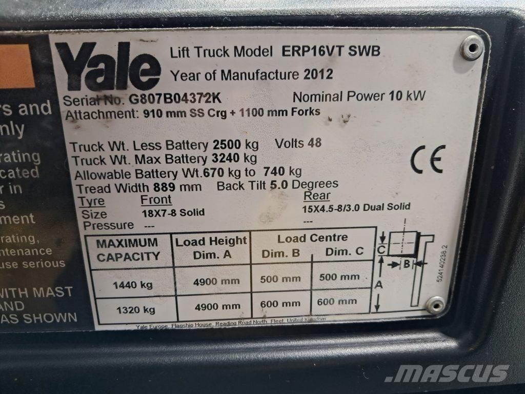 Yale ERP16VT SWB Elektriske trucker