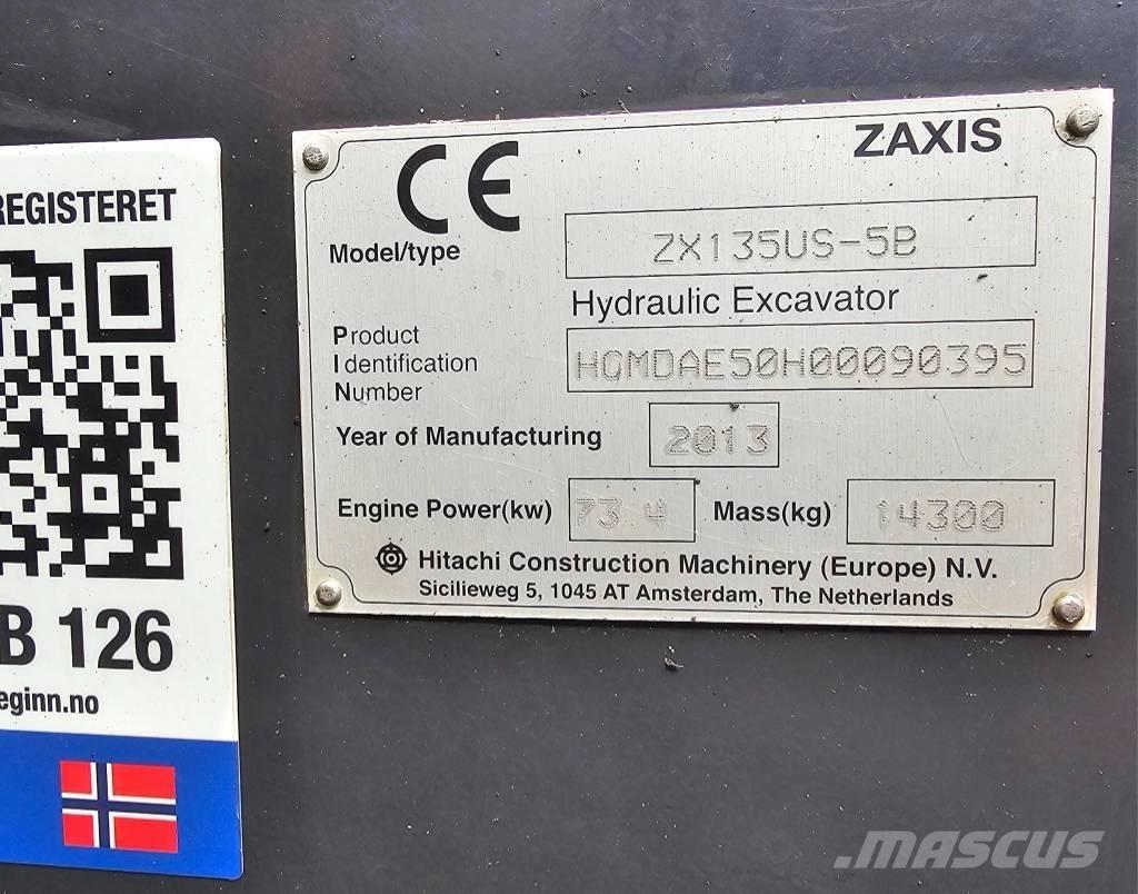 Hitachi ZX 135 US-5 Beltegraver