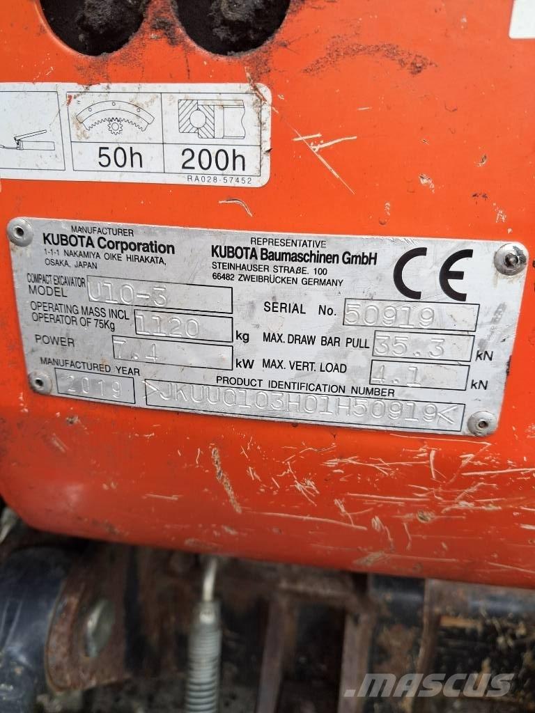 Kubota U 10-3 Minigravere <7t
