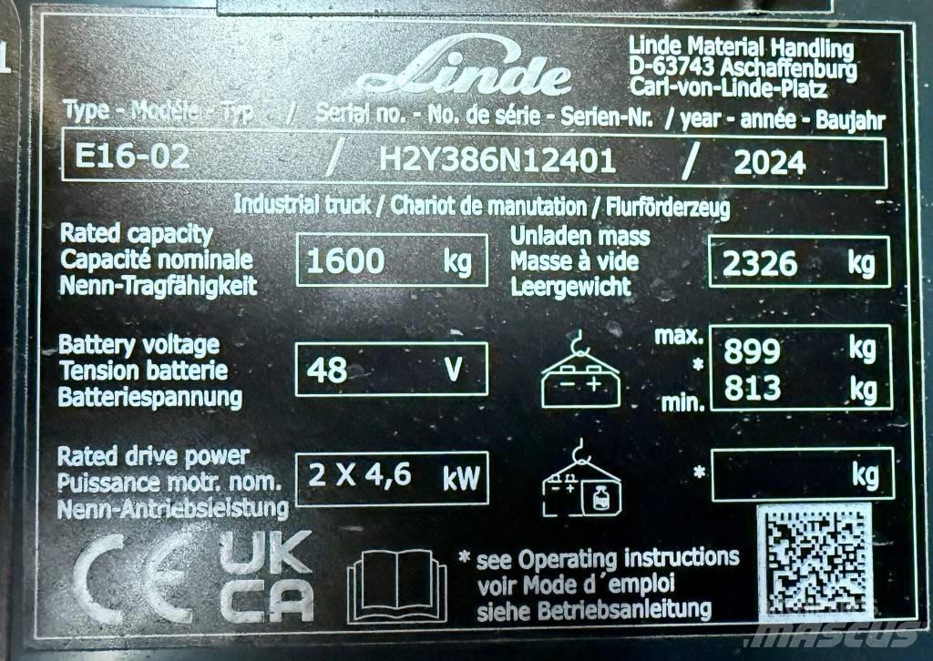 Linde E16/386-02 Elektriske trucker