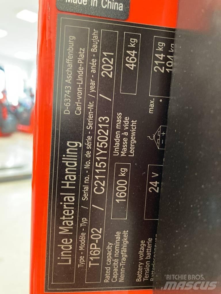 Linde T16P/1151-02 Lavtløftende truck med platform